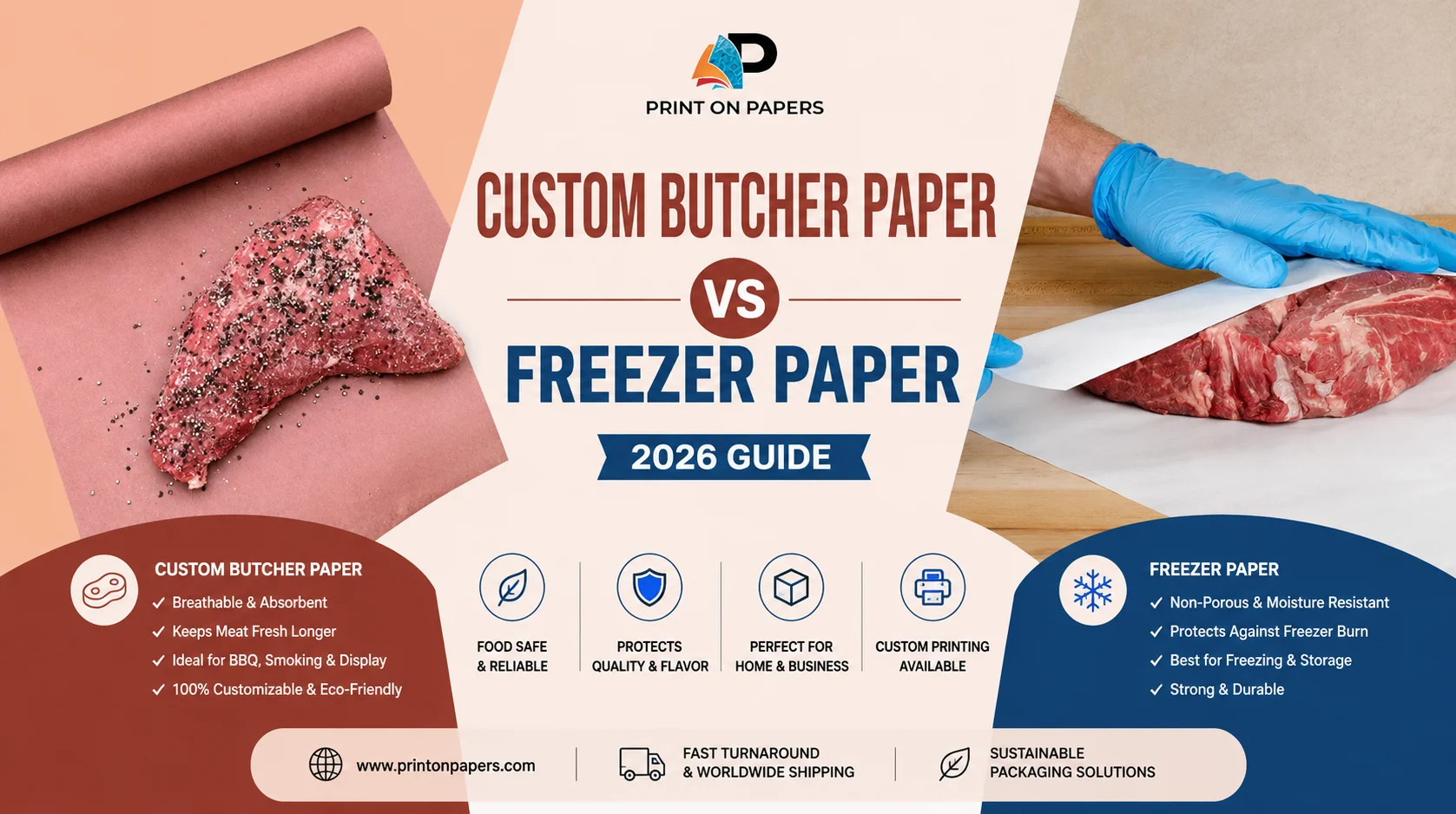 Custom Butcher Paper vs Freezer Paper