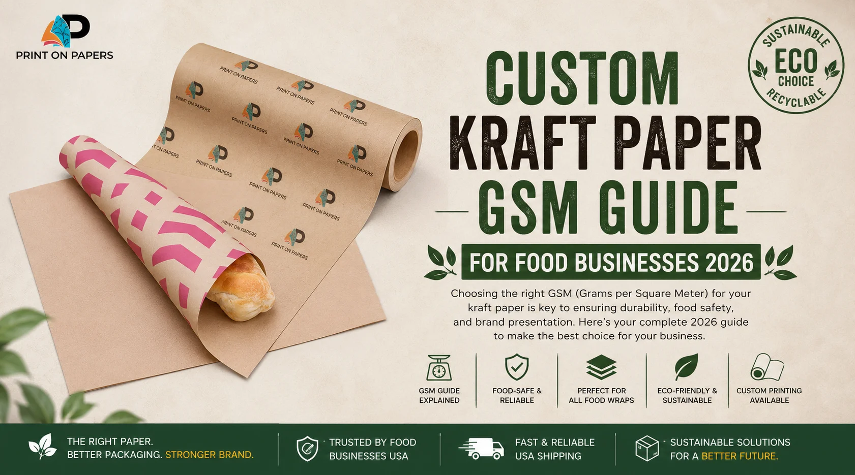 Custom Kraft Paper GSM Guide for Food Businesses