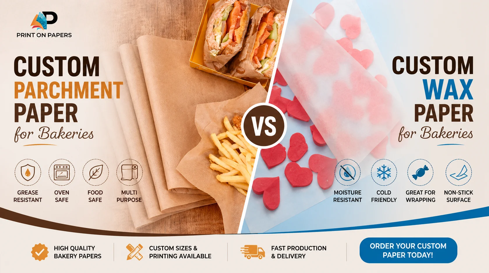 Custom Parchment Paper vs Wax Paper