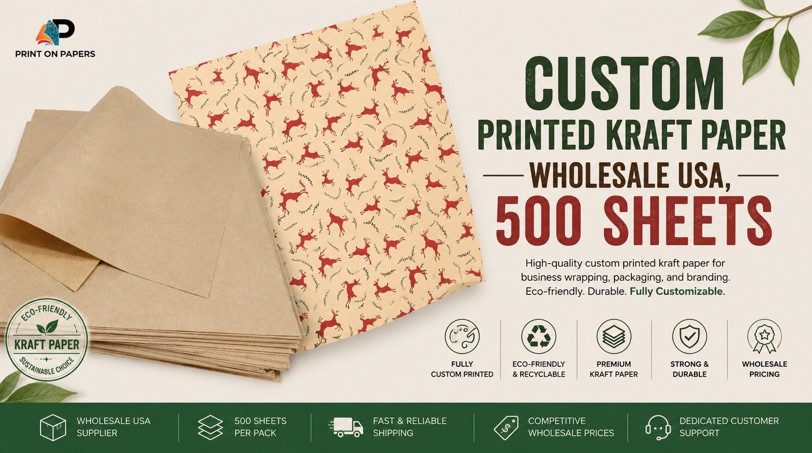 Custom Printed Kraft Paper Wholesale USA
