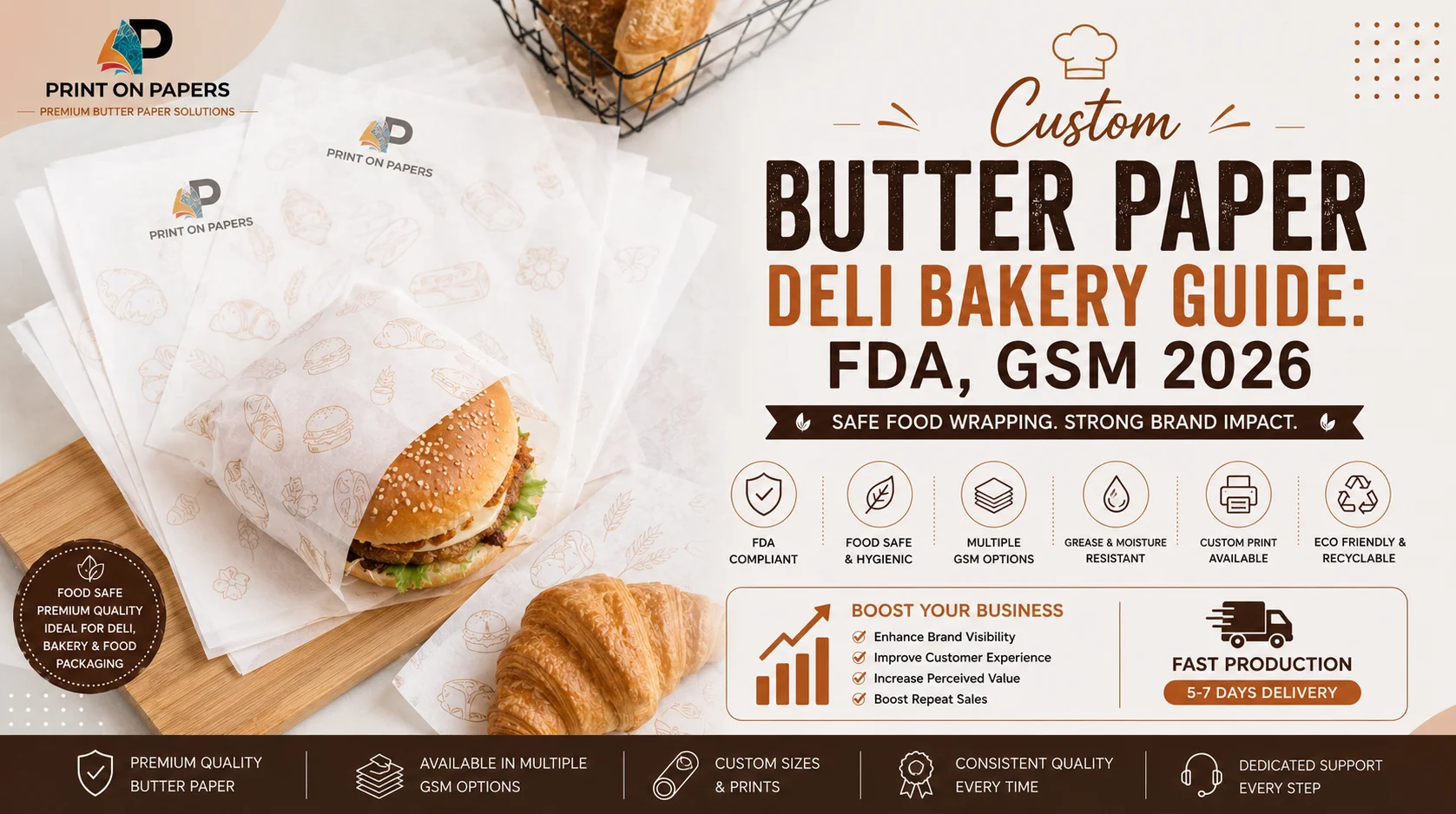 Custom Butter Paper Deli Bakery