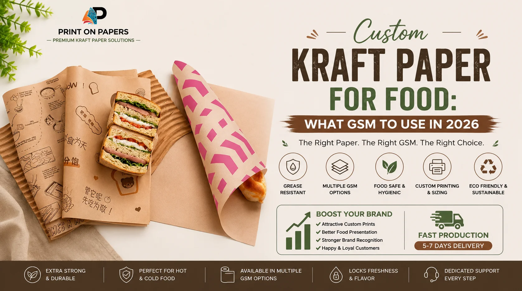 Custom Kraft Paper for Food What GSM to Use in 2026