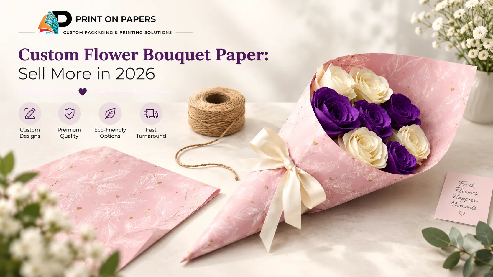 Who Orders Custom Flower Bouquet Paper